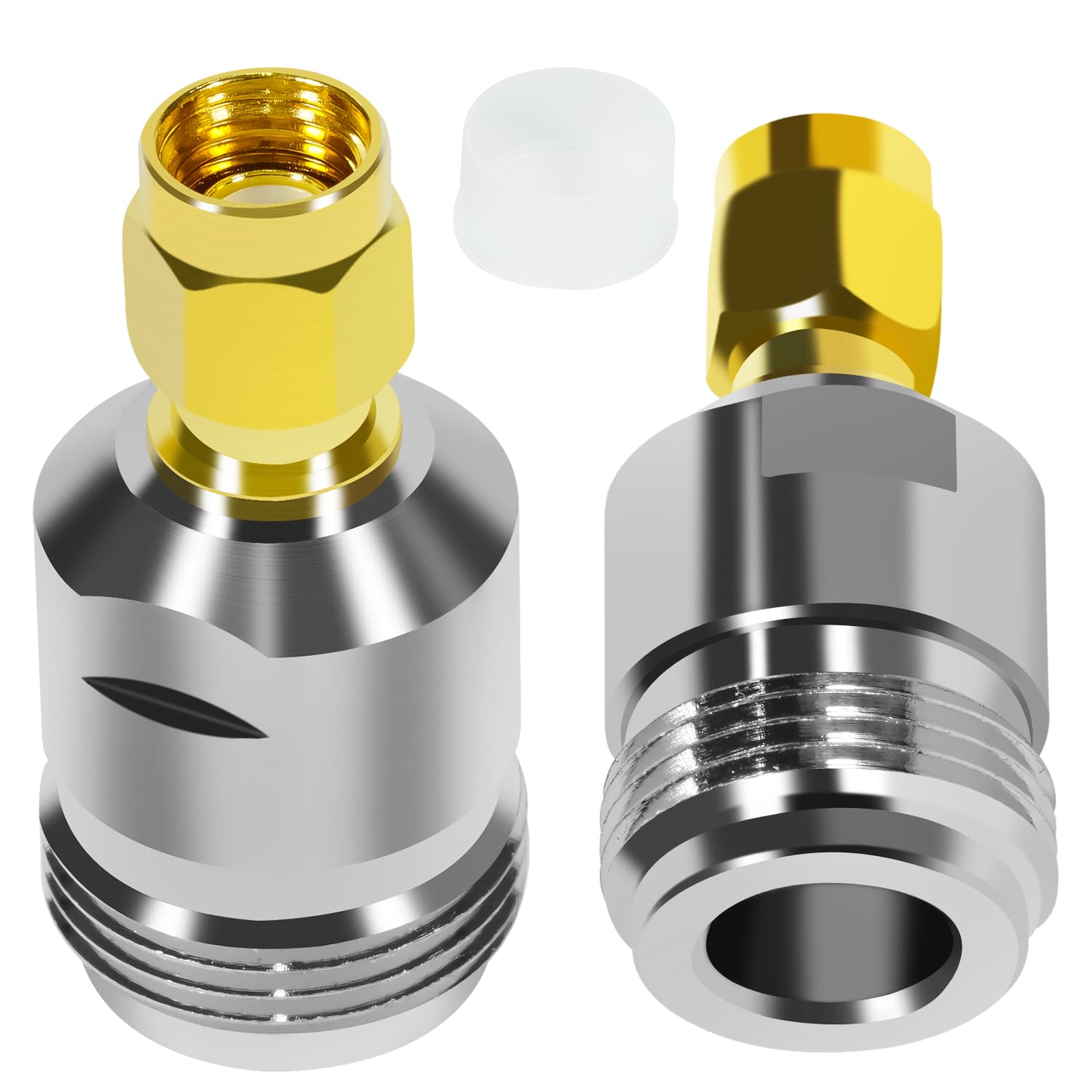 Fohevers 2 Pcs N Type Female Jack to RP-SMA Male Plug Adapter for RF WiFi Antenna Extension Cable Telecom