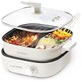 Joydeem 6L Electric Hot Pot With Divider - Double-Flavor Shabu Shabu Cooker