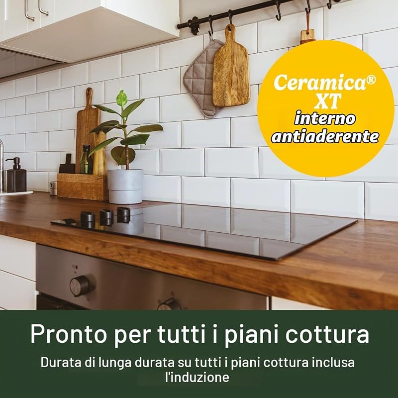 ® Set di pentole antiaderenti Ceramica XT | Set da 11 pezzi di pentole e padelle | Rivestimento ceramico antiaderente rinforzato al titanio | Per tutti i piani cottura, inclusa l’induzione