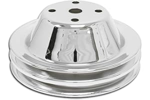 Cobra-Tek Fits 1969-85 Chevy SB Small Block Chrome Steel for Long Water Pump Pulley (2 Groove)