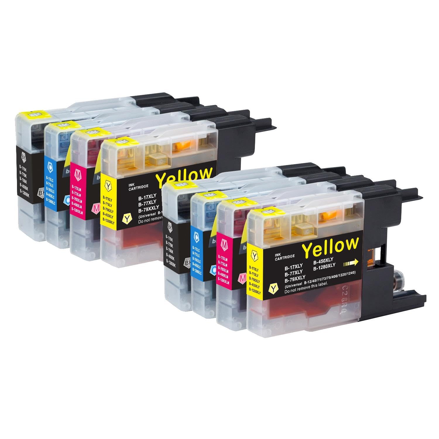 2 Go Inks Set of 4 Ink Cartridges to replace Brother LC1280XL Compatible/non-OEM for Brother MFC Printers (8 Inks), Black, Cyan, Magenta, Yellow, High Capacity