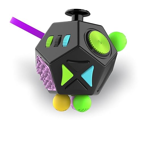 Infinity Fidget Cube Toy - 12-Sided Stress & Anxiety Relief for Adults & Kids with ADHD, ADD, ASD - Killing Time Gifts