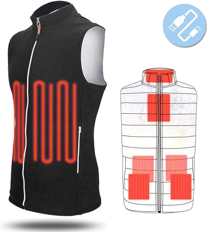 POEO Electric Heated Gilet, Golf Vests for Men, Slim Fit Lightweight Body Warmers, USB 