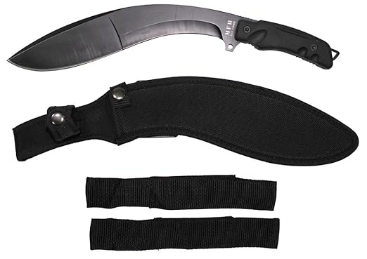 Machete, Kukri, schwarz, mit Nylonscheide,