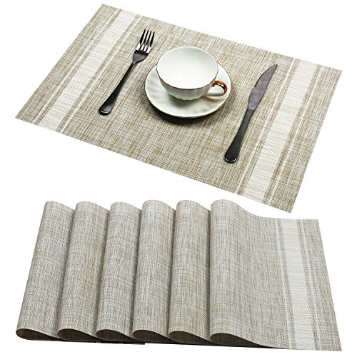 U'Artlines Set of 6 Placemats,Placemats for Dining Table,HeatResistant