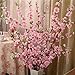 5Pcs Spring Peach Blossom Cherry Plum Bouquet Branch Silk Flower,Artificial Flowers Fake Flower for Wedding Home Office Party Hotel Yard Decoration