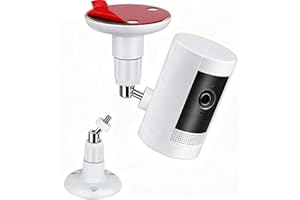 KJRIVER 1 Pack Adhesive Ring Camera Mount Stick Up Mount Holder Compatible with Outdoor Security 360° Adjustable Security Mounting Bracket Camera Not Included (White)