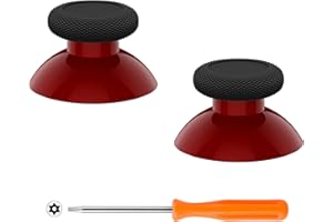 eXtremeRate Replacement Thumbsticks for Xbox Core Wireless Controller, Joysticks Repair Kit for Xbox Series X/S Controller, Custom Analog Stick Buttons for Xbox One S/X/Elite - Carmine Red & Black