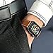 OXWALLEN Apple Leather Watch Band Leather Replacement Watch Strap with Stainless Metal Buckle Clasp iwatch series 1 2 3 Replacement strap (42mm, Brown)