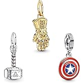 Doyafer 925 Sterling Silver Charms Gloves, hammers, shields Beads For Women Bracelets Necklace 3 Piece/Package (Charm Set- G)