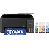 Epson EcoTank ET-2410 Wireless All-in-One Color Supertank Printer with up to 3 Years of Ink, Refillable Tanks, Perfect for Home, 11 PPM, Built-in Scanner &ndash; Black