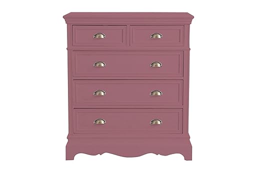 Aprodz Mango Wood Storage Cabinet Callao Chest of 5 Drawers Furniture for Living Room | Copper Rose