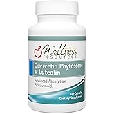 Wellness Resources Quercetin Phytosome 250 mg with Luteolin 100 mg, Mast Cell Stabilizer & Natural Histamine Support for Seasonal Allergies, NAD Support and Neuroprotective Supplement (60 Capsules)