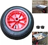 TAHA 14 Red Pneumatic Wheel 3.50-8 Replacement Bore 25.4mm 360mm view 3
