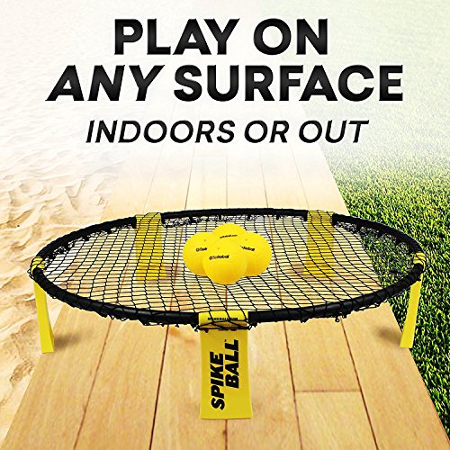 Spikeball 4 Ball Kit Includes Playing Net, 4 Balls, Drawstring Bag & Rule Book, Black/Yellow