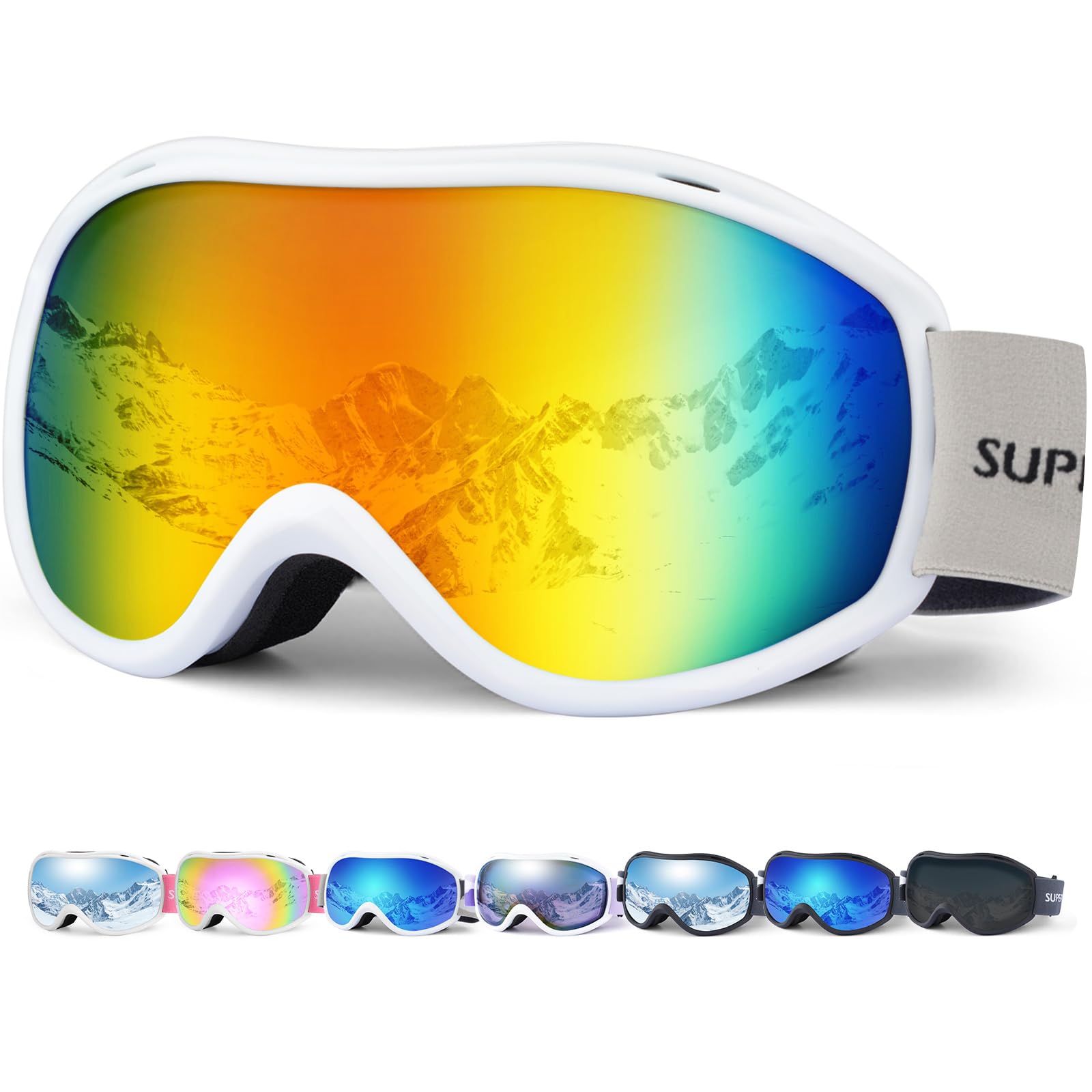 Supertrip Ski Goggles for Men Womens Anti-fog skiing goggles UV Protection Snow Snowboarding Goggles for Adult Youth