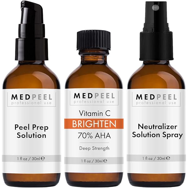 Glycolic Acid Skin Peeling Kit - 10-80% Solution For Stretch Marks, Dull Skin & More