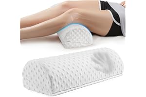 ANZHIXIU Half Moon Leg Bolster for Back Sleeping- Adjustable Height Under Knee Pillow for Ankles- Pure Memory Foam Leg Pillow for Sleeping on The Bed- Bubble