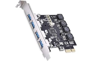 PCI-E to USB 3.0 5Gbps 4 Ports Expansion Card,Internal Converter USB3 PCI Express Card for Desktop PC,Windows 11/10/ 8.1/8/ 7