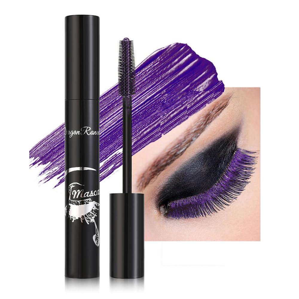  GL-Turelifes Colorful Mascara Sensational Purple Mascara Charming, Limitless Length & Volume, Flex Tower Brush, Thick & Long Eyelash Waterproof and Smudge-proof Eyes Makeup (#04 Purple)