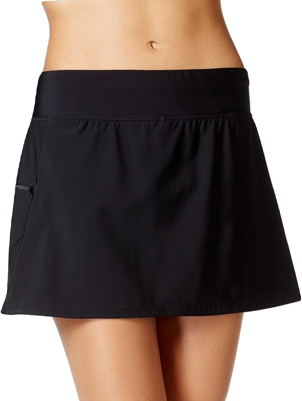 Swim Solutions Womens Solid Skort Swim Skirt Black 14 at Amazon Women’s