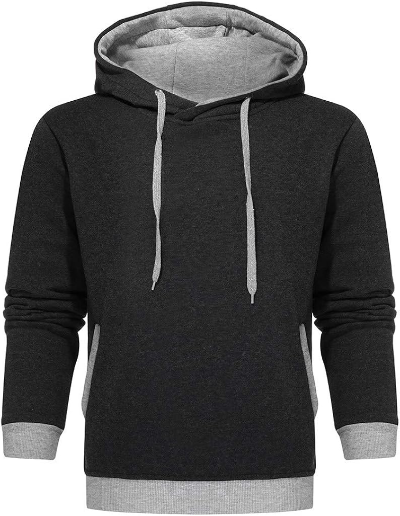 Uqiangy Men's Casual Slim Fit Fashion Solid Pullover Hoodie Windbreaker Pocket Sweatshirts Autumn Blouse Coat at  Men’s Clothing store