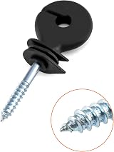 QWORK 20Pcs Electric Fencing Ring Insulators Steel Plastic Screw-In Wood Post view 4