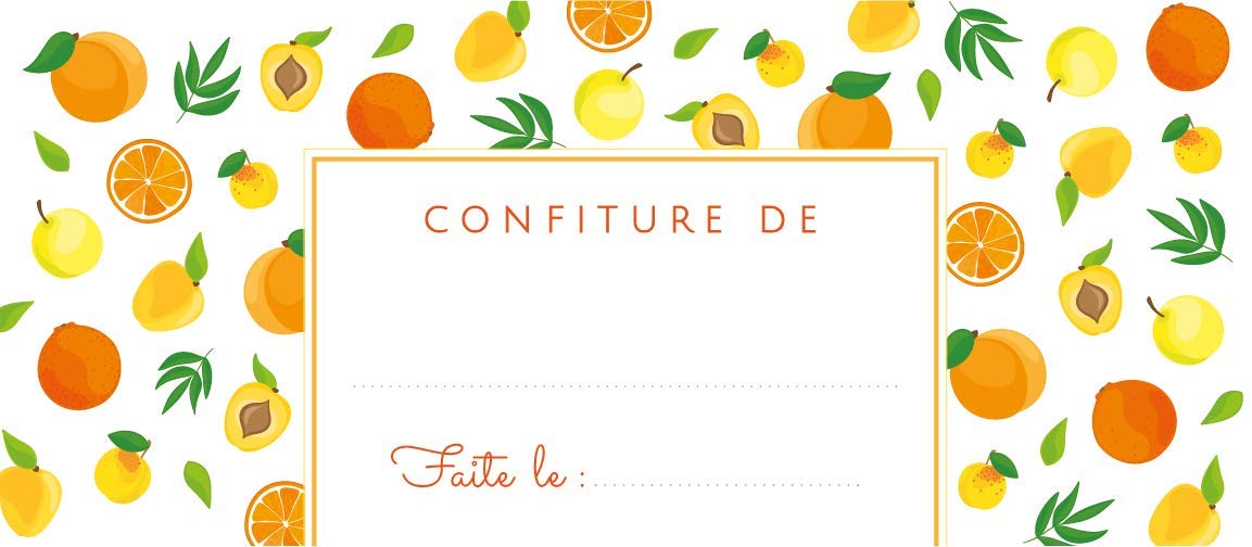 Avery Yellow Fruit Jam Labels - 64 Labels