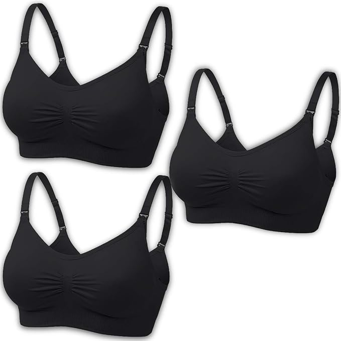 Amazon Co Jp フェリモア 授乳用ブラジャー マタニティ ノンワイヤーブラ 妊婦 産前産後 補正 矯正下着 3セット 服 ファッション小物