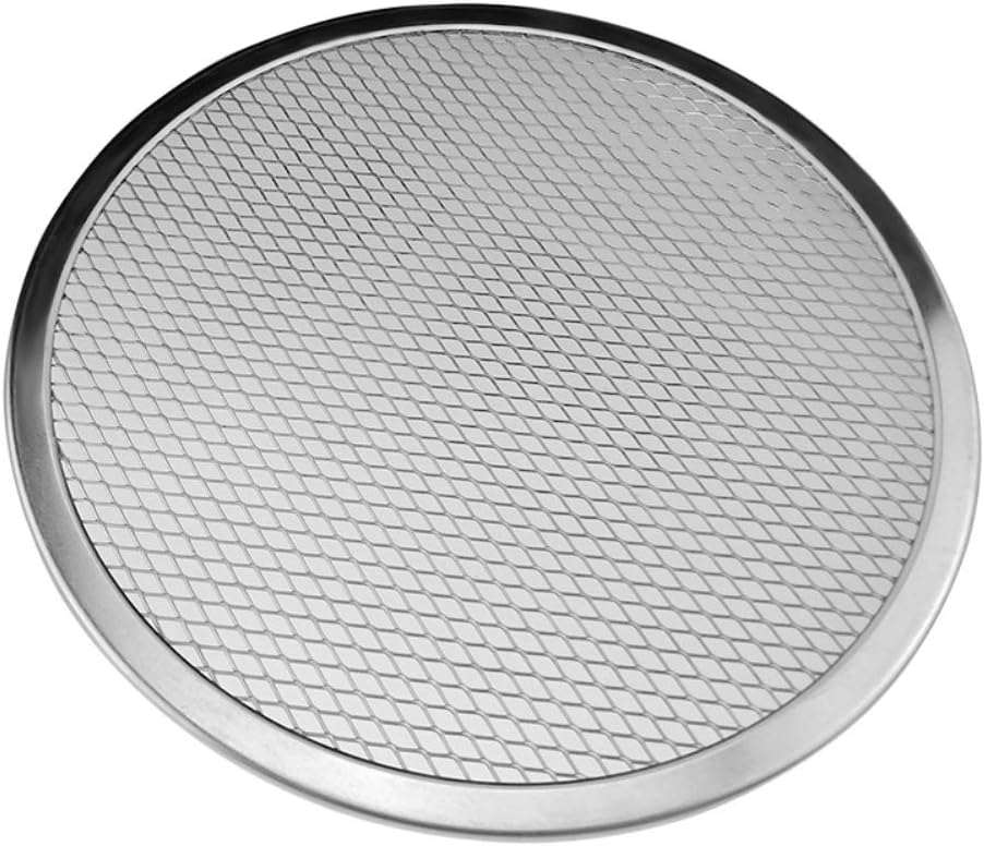 Brussels08 Durable Pizza Screen Aluminum Pizza Pan Thicken Non-Stick Net Round Pizza Mesh Pan Baking Tray Mesh Crispy Baking Mats Oven Baking Tray Net Cookware Plate Pan 10 inch