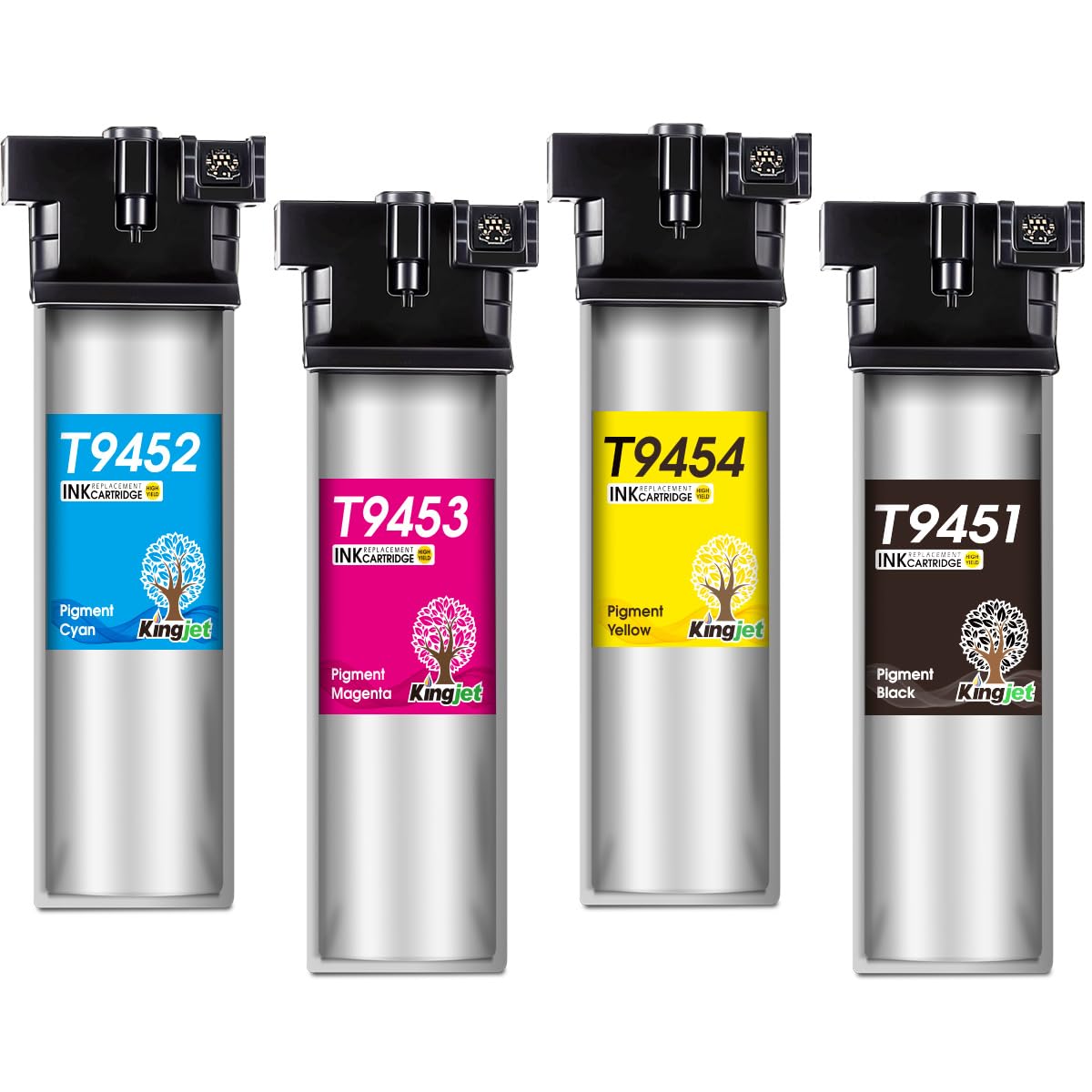 KINGJET T9451-T9454 Replacement for Epson T945 T9451 T9452 T9453 T9454 Ink Cartridges for Workforce Pro WF-C5710DWF WF-C5790DWF WF-C5210DW WF-C5290DW WF-C5710 WF-C5790 WF-C5210 WF-C5290