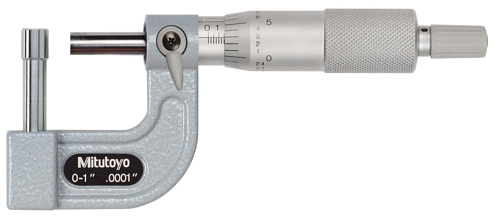 Mitutoyo 115-314 Series 115 Tube Micrometre, Cylindrical Anvil, Type D, 0"-1" Range, 0.0001" Graduation