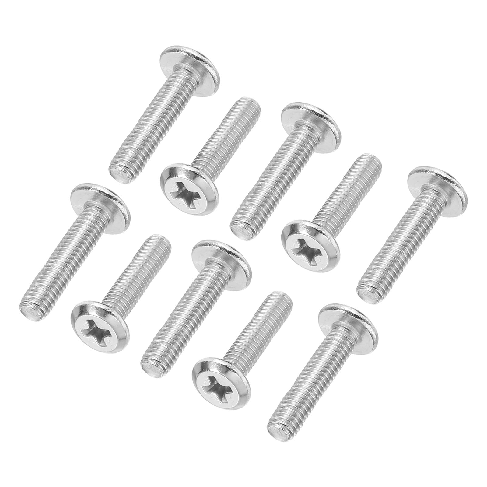 PATIKIL Round Head Phillips Screws, 60 Pack M4-0.7 x 18mm 304 Stainless Steel 18-8 Full Thread, Machine Screw Furniture Screw Connector Bolts