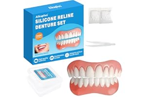 AIKAPLUS Moldable False Teeth - Silicone Dentures - Men and Veneers Teeth for Women - Upper and Lower Matching Set - Fix Your Smile at Within Minutes - Blue - 1PCS