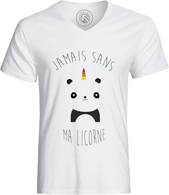 T Shirt Homme Jamais Sans Ma Licorne Humour Dessin Panda