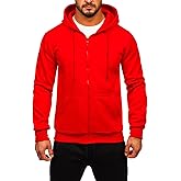 Tuveke Men's Zip Up Hoodie Athletic Hoodies Long Sleeve Fleece Hooded Sweatshirts Midweight With Pockets (S-3XL)
