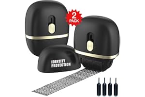 Lomil Identity Protection Roller Stamps 2 Pack - Wide Identity Theft Protection Stamp for ID Blockout with 4 Refills - Privac