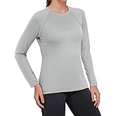 Rash Guard for Women UPF50+ Sun Shirt, Long Sleeve UV Protection Shirts Women Quick Dry Workout Shirts Hiking Swimming Tops (X-Small, Light Grey)