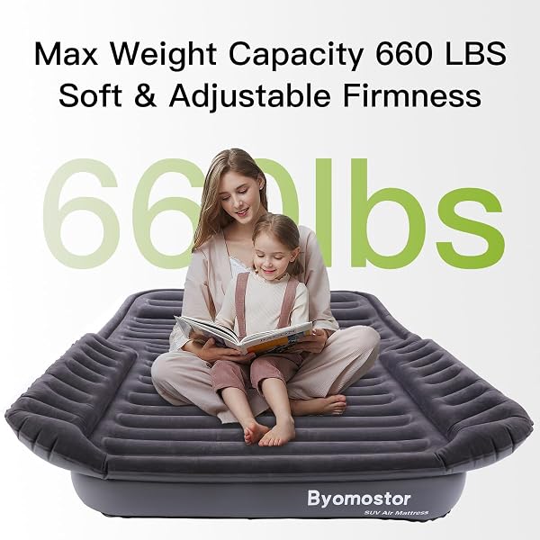 SUV AIR MATTRESS WITH WIRELESS REMOVABLE 3-IN-1 BUILT-IN PUMP & MATTRESS ‘WINGS’ | 7-INCH HEIGHT CAR MATTRESS FOR MID/LARGE SUVS, TRUCKS, MINIVANS, SUPPORTS 660LBS – IDEAL FOR ROAD TRIPS & CAMPING