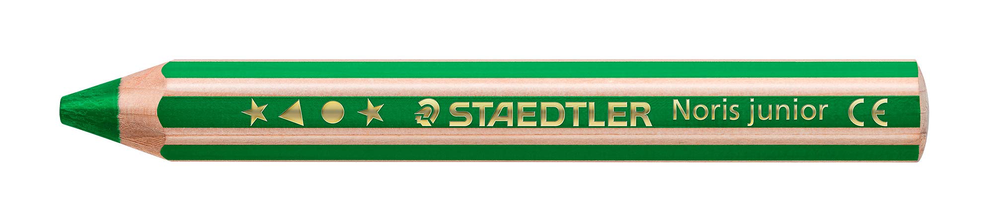 STAEDTLER Noris Junior 140-5 3-in-1 coloured pencil in green, box of 6