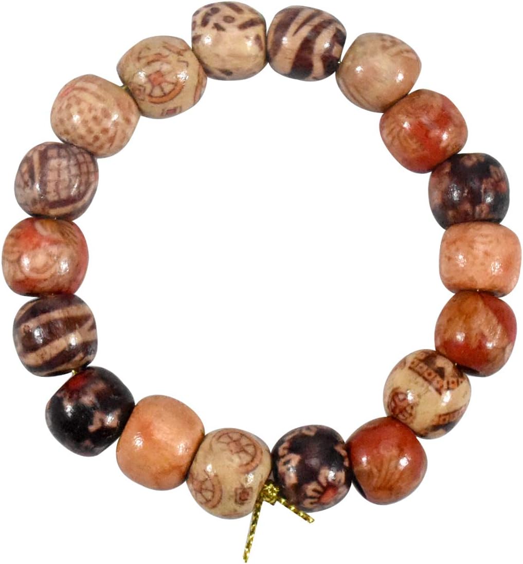 Kissral 200pcs Wooden Beads for Crafting Kids 10mm Diameter Beads for Jewellery Making Kits with Different Patterns Good for Bracelet Necklace Braid Adults DIY Window Decoration - Image 5