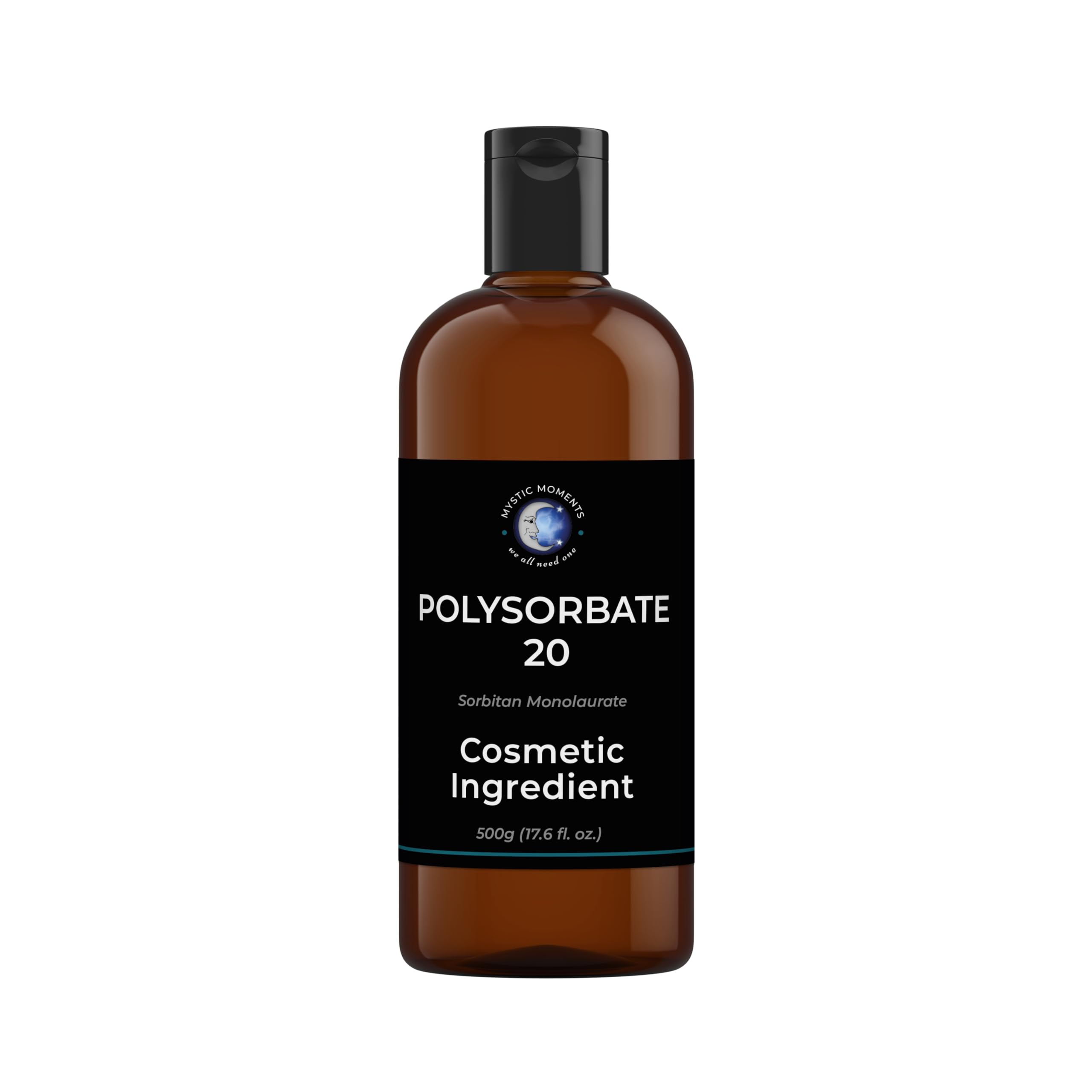 Mystic Moments | Polysorbate 20 Solubiliser | Cosmetic Grade Emulsifier & Fragrance Dispersant | Water Soluble | For Essential Oils and Toiletries | 500g