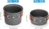 Odoland Camping Cookware Set with Stove for 1-2 People, Portable Stainless Steel view 3