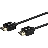 StarTech 6.6ft Slim HDMI 2.0 Cable, 4K 60Hz, HDR10, Male to Male Gripping | 4K 60Hz High Speed HDMI Cable with Ethernet, UHD HDMI Cord, HDMM2MLP