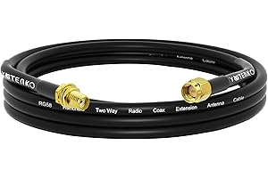 YOTENKO SMA Extension Cable 6ft, SMA Male to SMA Female Bulkhead Mount RG58 Antenna Extension Cable Low Loss for 4G LTE Route