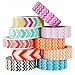 Piokio 10 Rolls 33FT Chevron Washi Tape Collection DIY Sticker Masking Paper For Art Planners, Decorating, Scrapbooking