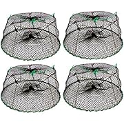 4-Pack of KUFA Sports Tower Style Stainless Steel Prawn Trap (Trap Size: Ø30 xØ20 x12; Stretched Mesh Size: 1-1/8") CT76x4