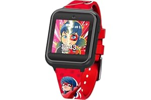 Accutime Miraculous Ladybug Kids Red Educational Learning Touchscreen Smart Watch Toy for Girls, Boys, Toddlers - Selfie Cam, Learning Games, Alarm, Calculator, Pedometer & More (Model: MRC4010AZ)