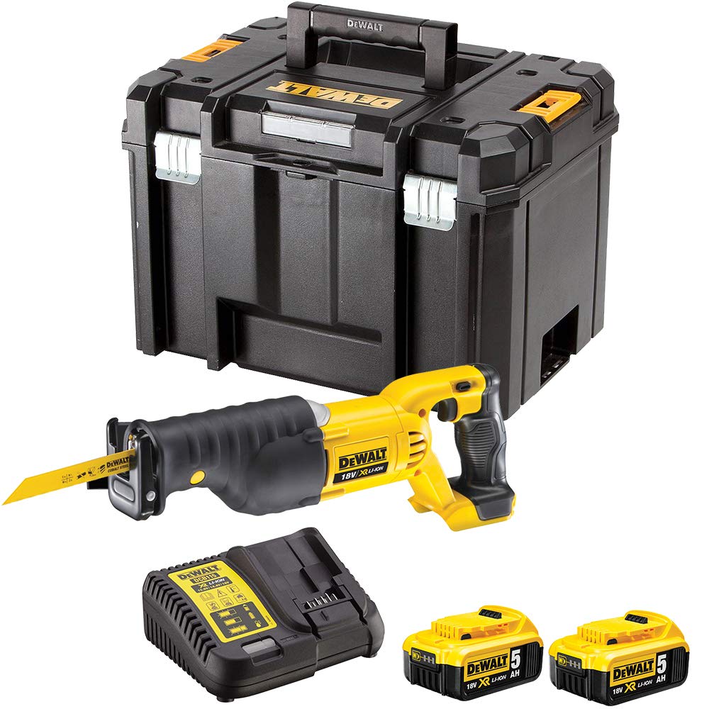 DeWalt DCS380N 18V Reciprocating Saw with 2 x 5.0Ah Batteries & Charger