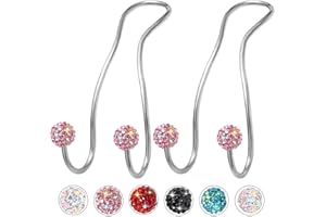 MTGOCHA Bling Purse Hook for Car Headrest, Upgraded Car Seat Hooks for Bag Handbag Holder Cute Purse Hanger for Car Bling Accessories for Women 2 Pack, Pink